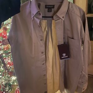 Mens Ariat khaki button up